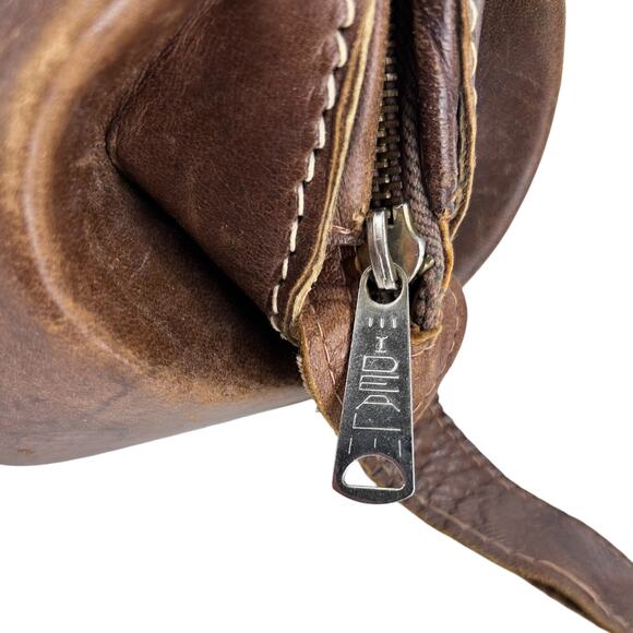 Vintage Dopp Bag/Toiletry Case Makeup Bag Hand Tooled Leather Roses Dragon Aztec - Picture 7 of 10